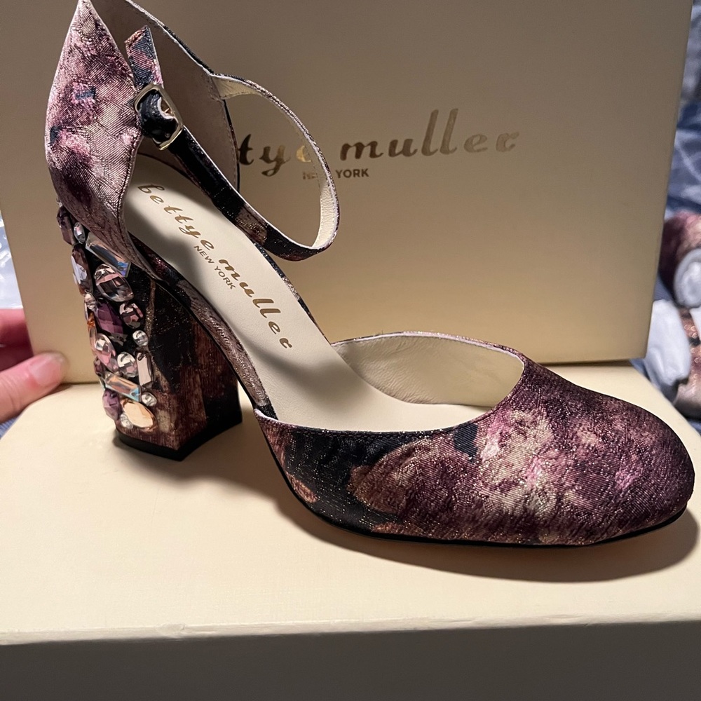 Bettye Muller Rhinestone Metallic Heels